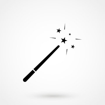 magic wand icon isolated on background. Modern flat pictogram