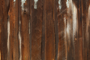Mahogany wooden texture and background with scratches, brown wood planks for display
