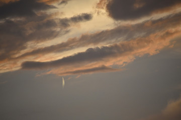 Jet Flying Into Clouds