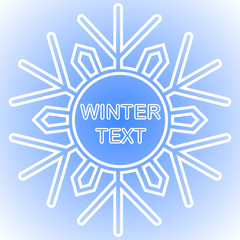 Snowflake frame. Winter theme. New Year s and Christmas. Vector Image.
