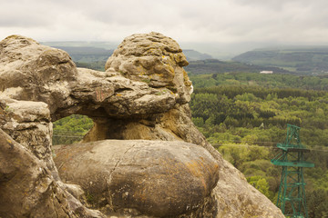 The giant stone sculpture created by nature. Mountain Park. Kislovodsk.North Caucasus.