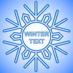 Snowflake frame. Winter theme. New Year s and Christmas. Vector Image.
