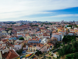 Lisbon, Portugal town skyline at the Alfama.