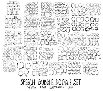 Set of bubble doodle illustration Hand drawn Sketch line vector eps10