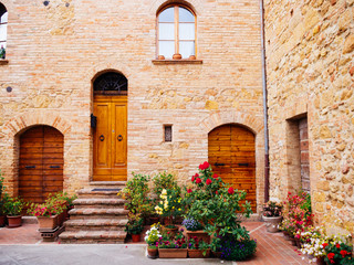 Fototapeta na wymiar Front door of Home Old European House Italy
