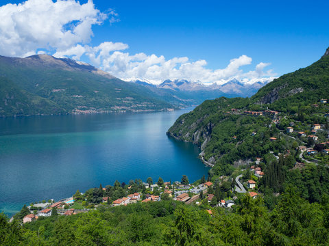 View above big beautiful lake, Como lake. Italy © Elena Kharichkina