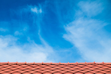 Close up antique red roof