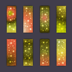 Banner card set with floral glowing decorative mandala elements background. Tribal,ethnic,Indian, Islam, Arabic, ottoman motifs