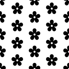 Fototapeta premium Japanese seamless pattern with black flowers