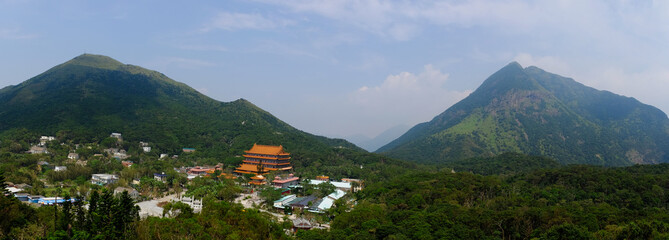 Hong-Kong, Temple de Lantau, panoramique