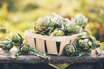 Artichokes in the box.