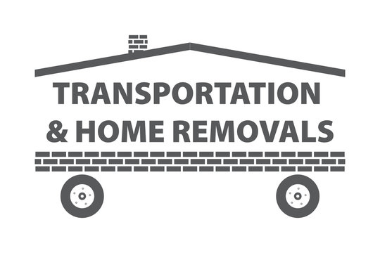 Concept Transportation and Home removal. We're moving. Stock vector. Flat design.