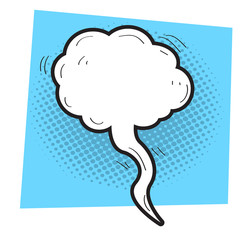 Isolated comic speech bubble on a colored background, Vector illustration