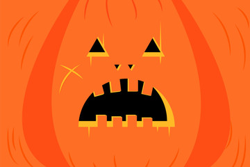 Fototapeta premium background with pumpkin face, vector