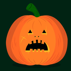 Scared pumpkin, vector