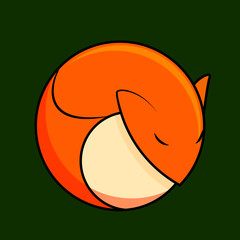 Cute little fox icon, vector