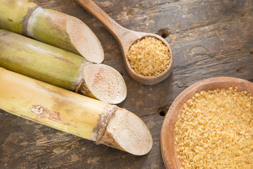Powder and sugar cane - Saccharum officinarum