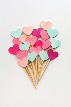 Handmade heart cupcake toppers
