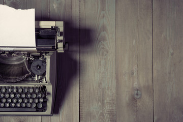 Old typewriter with paper