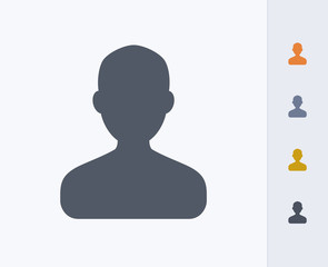 Man Silhouette Avatar - Carbon Icons. A professional, pixel-perfect icon designed on a 32 x 32 pixel grid and redesigned on a 16 x 16 pixel grid for very small sizes.