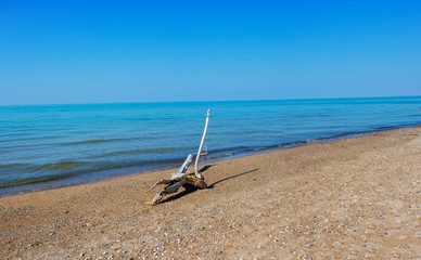 On the deserted shore of Lake Huron