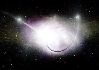 Obraz premium Stars, dust and gas nebula in a far galaxy