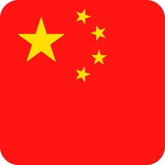 China Flag Vector Square Flat Icon