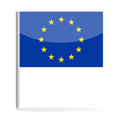 European Union Flag Pin Vector Icon