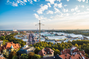 Aerial view of Oktoberfest from St. Paul Cathedral