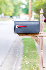 Mailbox with flag down