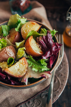 Potato salad with sesame dressing