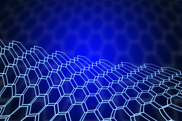 Abstract Hexagon blue background, Technology abstract background. Technology concept