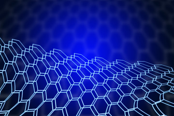 Fototapeta premium Abstract Hexagon blue background, Technology abstract background. Technology concept