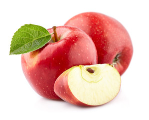 Red apples with slice