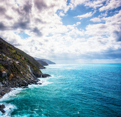 Nice coast with the sea in summer