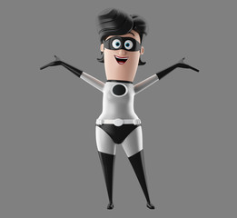 3d cartoon super hero woman