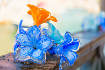 Traditional flower glass decorations in Murano island near Venice, Italy. - obrazy, fototapety, plakaty