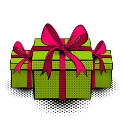 Pop art collection gift box beautiful ribbon