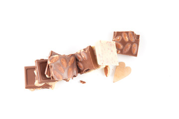Piece of chocolate on white
