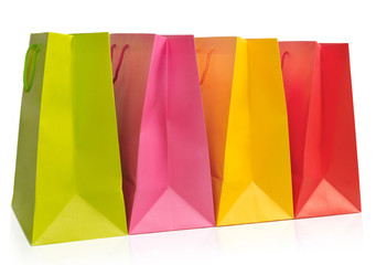 Multi-colored shopping bags