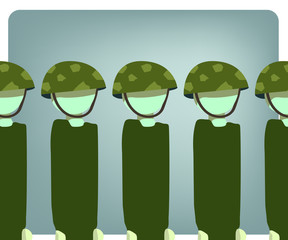 military stand still illustration