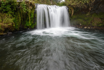 Fototapeta na wymiar Molinuco Waterfalls at Pita river, Ecuador