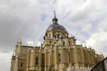 Obraz premium Ancient church, Almudena Cathedral, located in the area of the Habsburgs, classical architecture