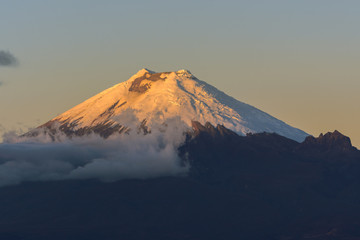 Cotopaxi volcano at sunset, Ecuador