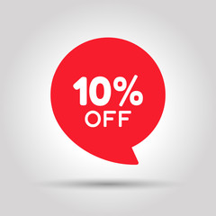 Special offer sale red tag. This is the concept of the price list for discounts, of an advertising campaign, advertising marketing sales, a 10% off discount, a unique offer. Vector illustration.