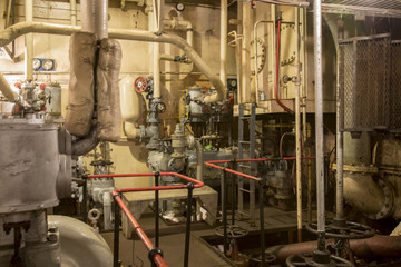 Steam engine room in Liberty Ship