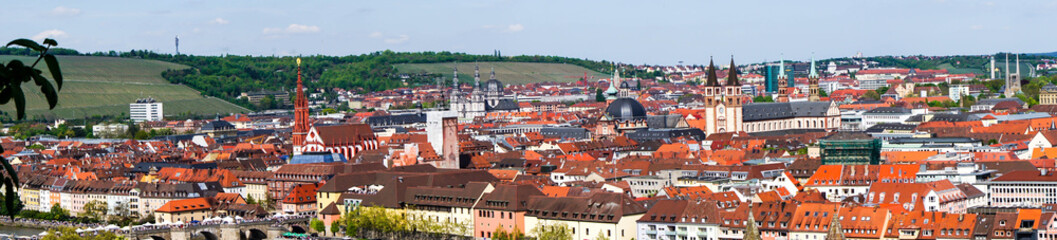 Fototapeta na wymiar Panorama von Würzburg mit Dom
