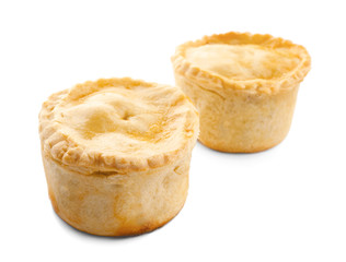 Meat mini pies, isolated on white