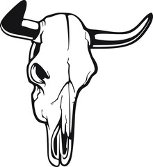cow skull with horns vector