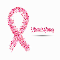 Breast cancer awareness month abstract pink ribbon